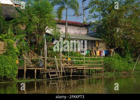 Pang River Häuser, Chiang Mai, Thailand, Asien Stockfoto