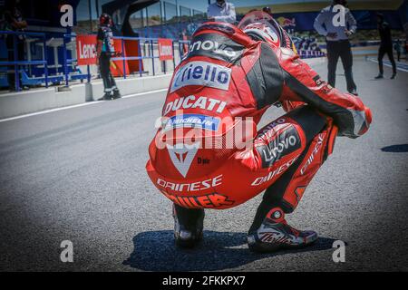 Jerez, Spanien. Mai 2021. Rennen für den MotoGP Grand Prix Red Bull of Spain auf der Rennstrecke in Jerez, Spanien 1. Mai 2021 in Bild: Australien Jack Miller Carreras del Gran Premio Red Bull de España de MotoGP en el Circuito de Jerez, España, 1 de Mayo de 2021 POOL/ MotoGP.com/Cordon die Pressebilder sind nur für den redaktionellen Gebrauch bestimmt. Obligatorischer Kredit: © motogp.com Kredit: CORDON PRESS/Alamy Live News Stockfoto