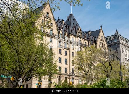 Die Dakota Koop-Appartementhaus, Central Park West, New York City Stockfoto