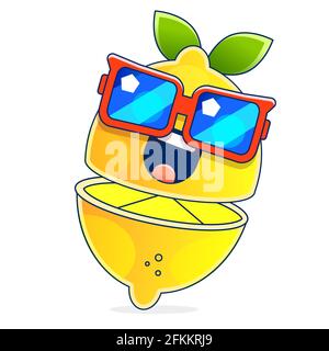 Gelbe Zitrone Vektor-Symbol-Abbildung isoliert auf weißem Hintergrund. Zitronensymbol piept. Zitrone Symbol Clip Art. Stock Vektor