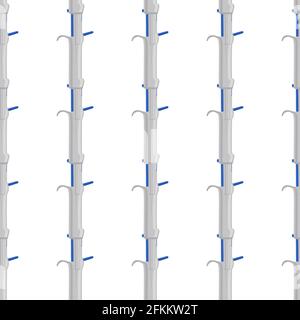 Abstrakte nahtlose medizinische Pipette, Pipette für Labor auf weißem Hintergrund. Muster Tropf bestehend aus vielen identischen Glas Labor medizinischen p Stock Vektor