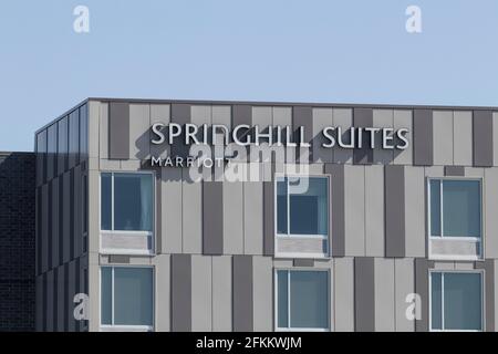 Westfield - ca. Mai 2021: SpringHill Suites Hotel. Die SpringHill Suites Hotels sind Teil der Marriott International Hotelfamilie und Resorts Stockfoto