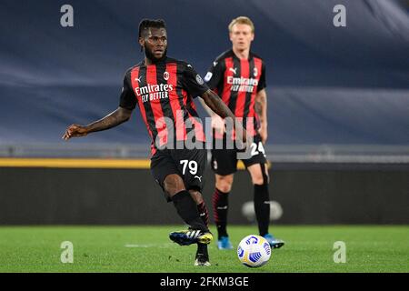 Frank Jessie vom AC Mailand in Aktion während des Spiels der Italienischen Serie A Championship League 2020-2021 zwischen S.S. Lazio und AC Mailand im Stadio Olimpico.Endstand; S.S. Lazio 3:0 AC Mailand. Stockfoto