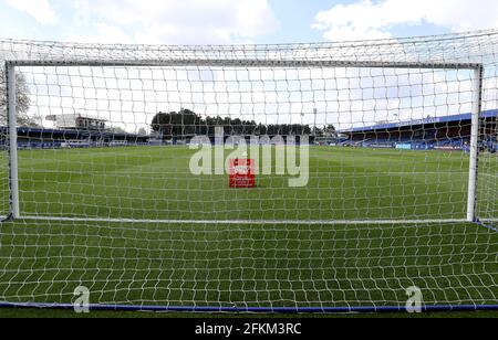 Kington upon Thames, England, 2. Mai 2021. Eine Gesamtansicht des Stadions vor dem Spiel der UEFA Women's Champions League in Kingsmeadow, Kington upon Thames. Bildnachweis sollte lauten: Paul Terry / Sportimage Kredit: Sportimage/Alamy Live News Stockfoto