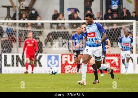 Haderslev, Dänemark. Mai 2021. Haji Wright (25) aus Soenderjyske, gesehen während des 3F Superliga-Spiels zwischen Soenderjyske und Odense Boldklub im Sydbank Park in Haderslev. (Foto: Gonzales Photo/Alamy Live News Stockfoto