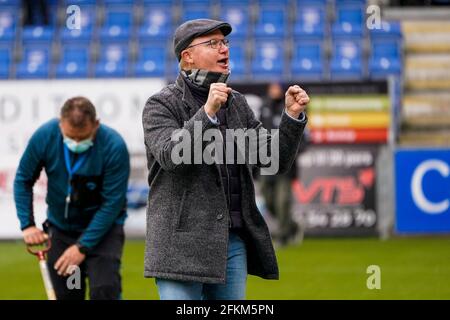 Haderslev, Dänemark. Mai 2021. Cheftrainer Glen Riddersholm aus Soenderjyske beim 3F Superliga-Spiel zwischen Soenderjyske und Odense Boldklub im Sydbank Park in Haderslev. (Foto: Gonzales Photo/Alamy Live News Stockfoto