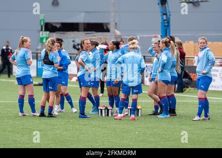 Bromley, Großbritannien. Mai 2021. Crystal Palace Spieler vor dem FA Womens Championship Spiel zwischen Crystal Palace und Lewes in der Hayes Lane in Bromley, England. Kredit: SPP Sport Pressefoto. /Alamy Live News Stockfoto