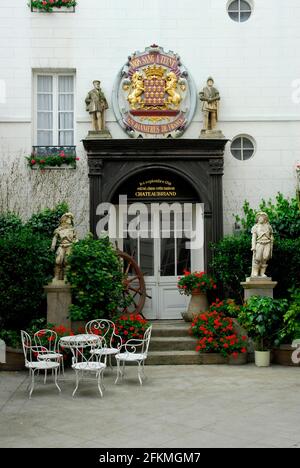 Eingang vom Haus Chateaubriand, Wappen, St. Malo, Bretagne, Frankreich Stockfoto