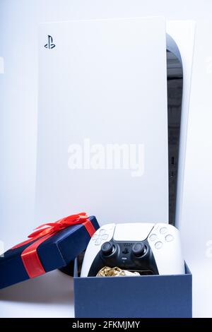 PlayStation 5, die Gaming-Konsole der nächsten Generation von Sony Stockfoto