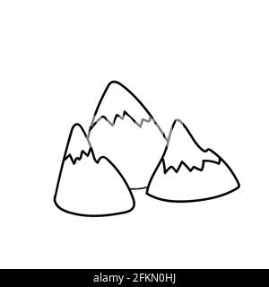 doodle Mountain und Snow Picks handgezeichneter Stil Stock Vektor