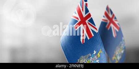 Patch der Nationalflagge von Südgeorgien und Die Südlichen Sandwichinseln auf einem weißen T-Shirt Stockfoto