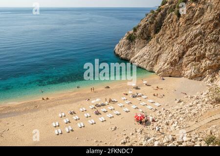 Schöner Kaputash Strand am Mittelmeer in der Türkei Stockfoto