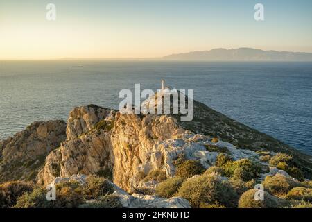 Knidos Leuchtturm auf der Klippe der Halbinsel Datca in der Türkei Stockfoto