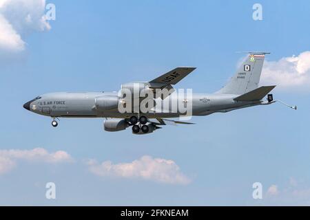 Boeing KC135 Luftbetankung Stockfoto