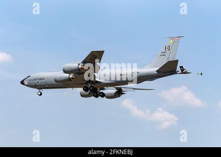 Boeing KC135 Luftbetankung Stockfoto