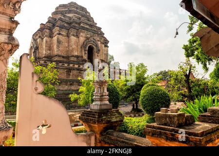 Wat Chedi Luang in Chiang Mai, Thailand. Stockfoto