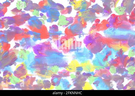 Farbenfrohe Aquarelle, Handfarbe natürliche Regenbogenstruktur, Illustration, abstrakte Kunst Stockfoto