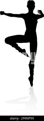 Tanzen Ballett Tänzerin Silhouette Stock Vektor