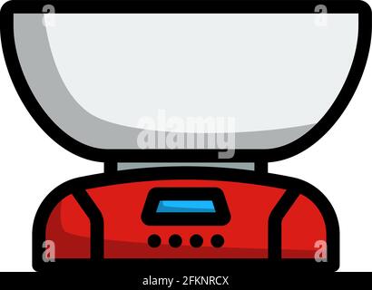 Symbol Für Die Elektrische Waage Der Küche. Editierbare Fett Formatigte Kontur Mit Farbfüllungsdesign. Vektorgrafik. Stock Vektor