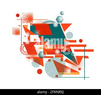 Geometrische Abstraktion aus verschiedenen Formen. Vektorgrafik Stock Vektor