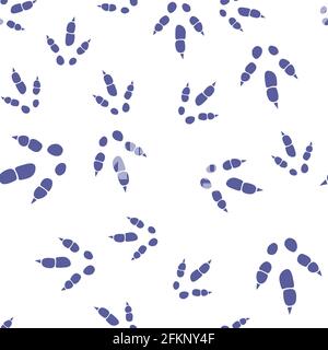 Dinosaurier Fußabdruck Spuren. Minimale Farbe Nahtloses Muster. Hintergrund mit Pfote, Klaue Raubtier. Dinosaurier Fußabdruck nahtloses Muster perfekt für Textil Stock Vektor