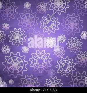 Hintergrund der ultravioletten Technologie mit mechanischem Zahnrad. Benutzerfreundliches Vektordesign für Websites, Geschäftspräsentationen, soziale Medien usw. Stock Vektor