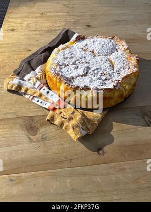 Zauberkuchen mit Vanille Stockfoto