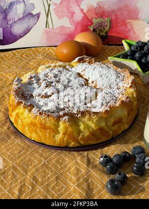 Zauberkuchen mit Vanille Stockfoto