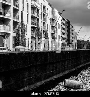 Epsom Surrey London, Mai 02 2021, Modern Development of High Rise Apartments with No People Stockfoto