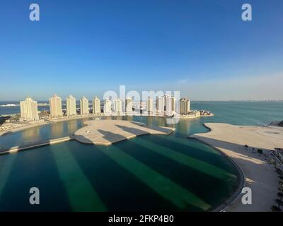 Panoramablick auf Pearl Qatar Viva Bahria Stockfoto