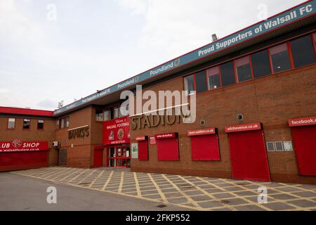 Bescot Stadium, auch bekannt als das Banks's Stadium. Walsall Football Club. Stockfoto