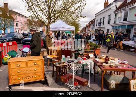 Alresford Brocante, lokaler Flohmarkt, Alresford, Hampshire, Großbritannien Stockfoto