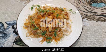 Die schmackhafte, appetitliche klassische italienische Spaghetti-Pasta Stockfoto