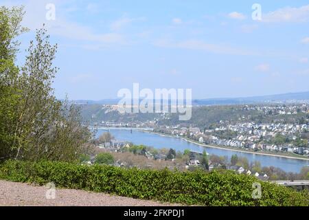 Blick über Koblenz vom Rittersturm Stockfoto
