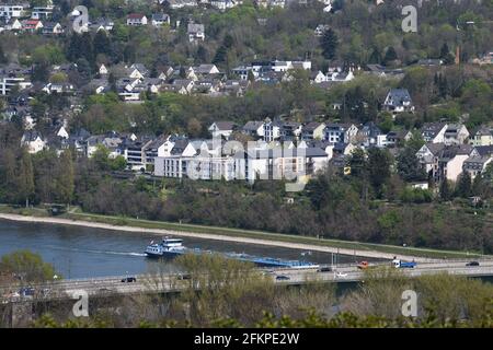 Blick über Koblenz vom Rittersturm Stockfoto