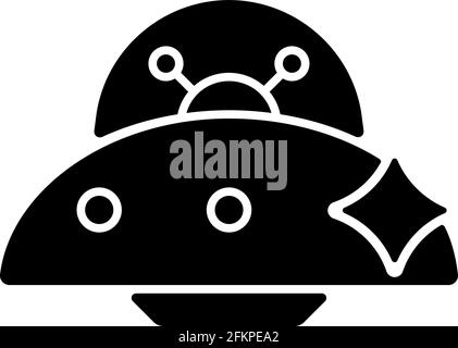 UFO-Symbol für schwarze Glyphe Stock Vektor