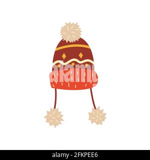 Wintermütze-Ikone. Gestrickte Wintermütze. Vektorgrafik. Stock Vektor