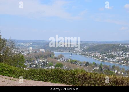 Blick über Koblenz vom Rittersturm Stockfoto