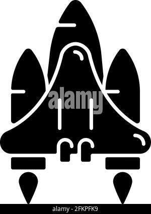 Schwarzes Glyphen-Symbol für Space Shuttle Stock Vektor