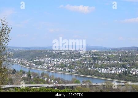 Blick über Koblenz vom Rittersturm Stockfoto
