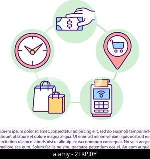 Kundenverhaltensmuster – Symbole der Konzeptlinie mit Text Stock Vektor