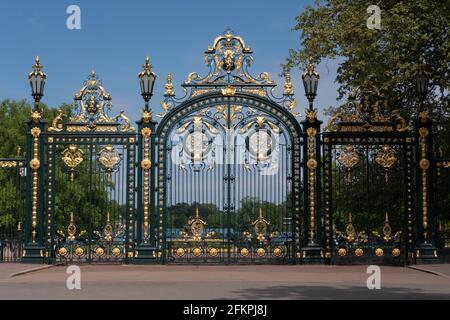 Lyon (Frankreich), 27. April 2021. Das Tor des Haupteingangs des Parc de la tête d'Or. Stockfoto