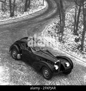 Im Ralph Lauren steht das Modell des Typ 57 SC Atlantic Coupé Abholung des Autos 1991 Stockfoto