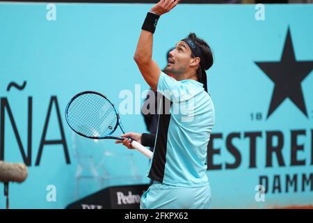Madrid, Spanien. Mai 2021. Carlos Taberner (SPA) vs FabioFognini (ITA) während der Montagssitzung bei den Mutua Madrid Tennis Open, Madrid 3. Mai 2021 Credit: CORDON PRESS/Alamy Live News Stockfoto
