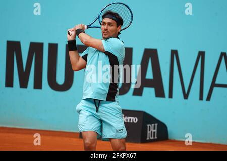 Madrid, Spanien. Mai 2021. Carlos Taberner (SPA) vs FabioFognini (ITA) während der Montagssitzung bei den Mutua Madrid Tennis Open, Madrid 3. Mai 2021 Credit: CORDON PRESS/Alamy Live News Stockfoto