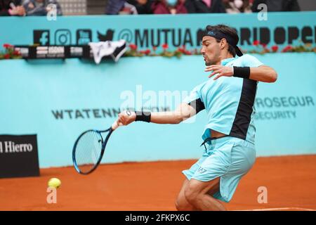 Madrid, Spanien. Mai 2021. Carlos Taberner (SPA) vs FabioFognini (ITA) während der Montagssitzung bei den Mutua Madrid Tennis Open, Madrid 3. Mai 2021 Credit: CORDON PRESS/Alamy Live News Stockfoto