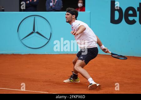 Madrid, Spanien. Mai 2021. Carlos Taberner (SPA) vs FabioFognini (ITA) während der Montagssitzung bei den Mutua Madrid Tennis Open, Madrid 3. Mai 2021 Credit: CORDON PRESS/Alamy Live News Stockfoto