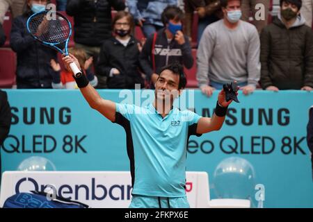 Madrid, Spanien. Mai 2021. Carlos Taberner (SPA) vs FabioFognini (ITA) während der Montagssitzung bei den Mutua Madrid Tennis Open, Madrid 3. Mai 2021 Credit: CORDON PRESS/Alamy Live News Stockfoto