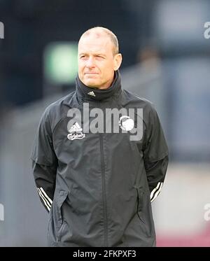 Der Trainer des FC Kopenhagen, Jess Thorup, während des Spiels der dänischen Superliga zwischen dem FC Kopenhagen und Aarhus AGF am 3. Mai 2021 im Parkenstadion, Kopenhagen, Dänemark. Stockfoto