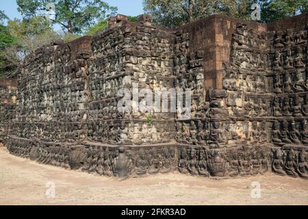 Leper King Terrace, Angkor Thom, Angkor Archaeological Park, Siem Reap, Kambodscha Stockfoto